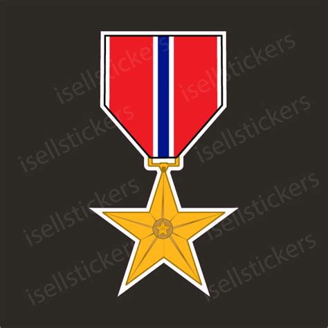 Military Bronze Star Medal Bumper Sticker Car Window Decal