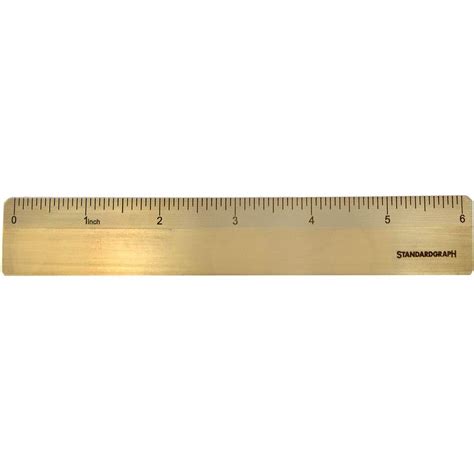 Dux Brass Ruler Inch Scale Brass Office Products