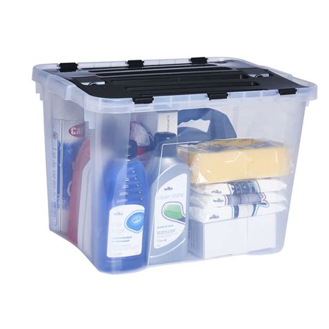 Heidrun Dragon Storage Box With Clips 42l Wilko