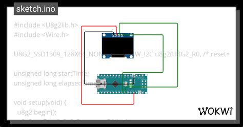 Timer Clock Ssd1309 I2c Wokwi ESP32 STM32 Arduino Simulator