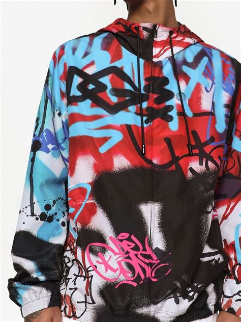 Dolce And Gabbana Graffiti Print Hooded Rain Jacket Farfetch