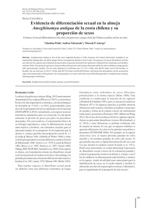 Pdf Nota Cient Fica Evidencia De Diferenciaci N Sexual Estimar La