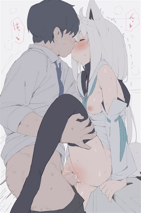 Rule 34 Cum Cum Inside Fox Ears Fox Girl Hololive Kissing Kujira