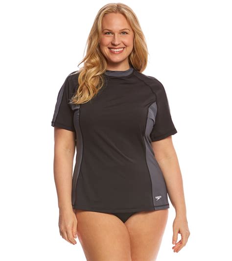 Speedo Womens Short Sleeve Plus Size Rashguard At