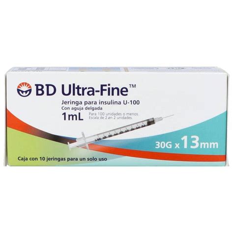 Bd Ultra Fine Jeringa Para Insulina U Ml Gx Mm Caja