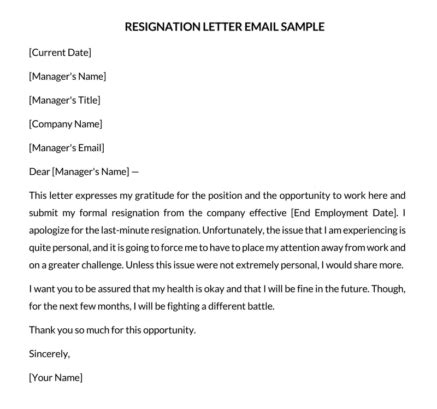 Resignation Letter For Personal Reasons Best Examples