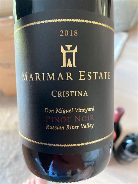 2018 Marimar Estate Pinot Noir Cristina Don Miguel Vineyard USA