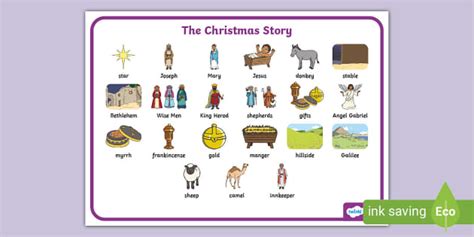 The Christmas Story Word Mat Profesor Hizo Twinkl