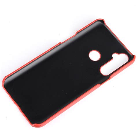 Para Oppo Realme C3 3 cámaras Funda PC PU con textura Litchi a