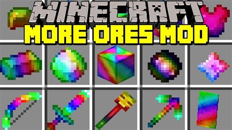 Minecraft More Ores Mod L Rainbow Dimension Items Armor Ore More