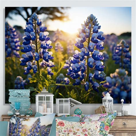 Red Barrel Studio Blue Bonnets Field Photo IV Framed On Canvas Print