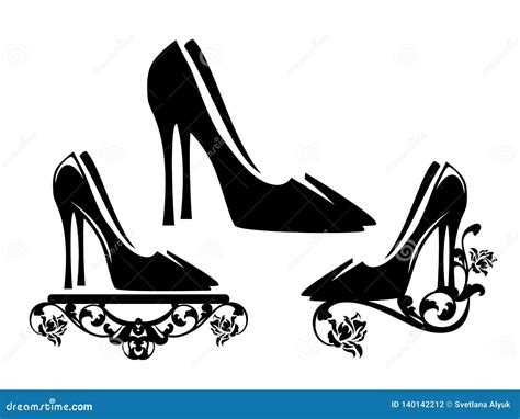 Black High Heeled Shoes Vector Design Stock Vector Illustration Of Elegance Clip 140142212