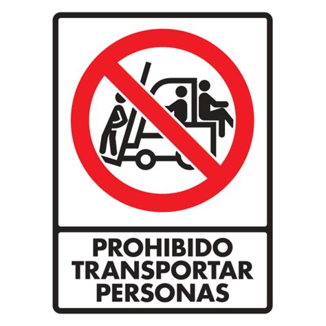 SEÑAL MODELO 068 PROHIBIDO TRANSPORTAR PERSONAS 30X40 NORMAL ESTIRENO