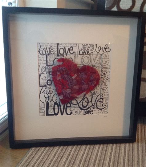 Framed Valentine Fused Glass Heart S Walsh Sarah And Marts Art