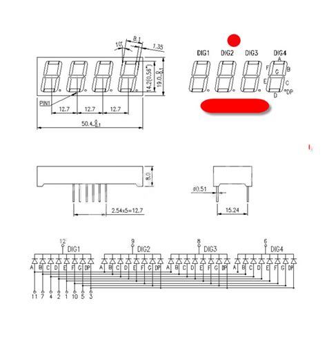 5641as Red 4 Digit Cc Led 7 Segment Display Xlitx 42 Off