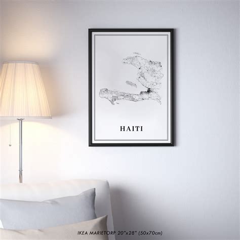 Haiti Map Print Road Map Art Poster Haïti Ayiti Hayti Etsy