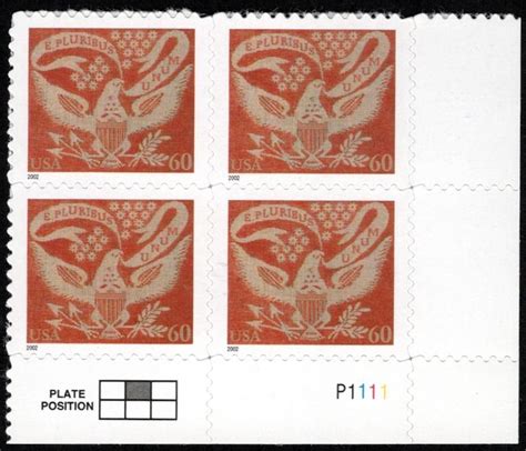 US 3646 60c Eagle PLATE BLOCK VF XF Mint Never Hinged Super Nice