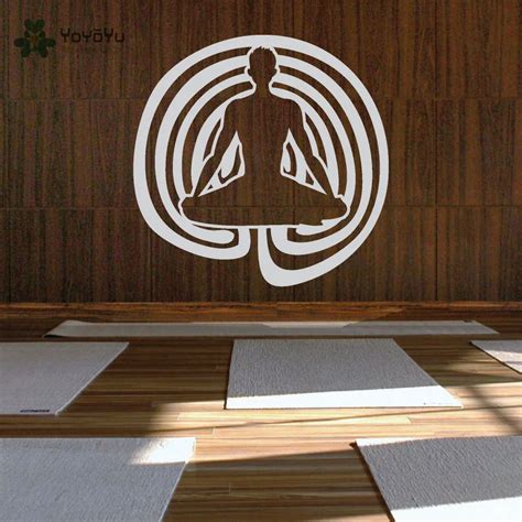 Yoga Lotus Pose Vinyl Wall Decal Buddha Asana Symbol Wall Decal