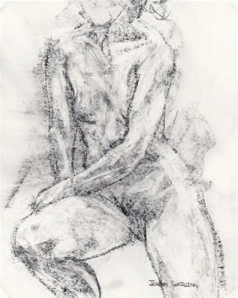 Female Nude Original Graphite Drawing Naked Woman Figurative Artwork