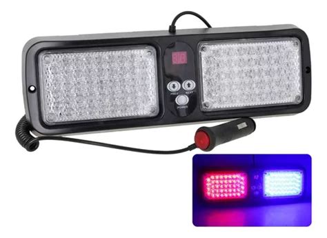 Estrobo 86 Led Visera Policía 12 Funciones Rojo Azul