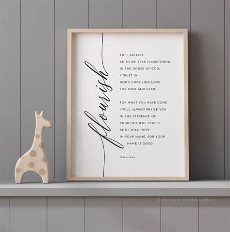 Psalm Flourish Bible Verse Wall Art Scripture Print Etsy