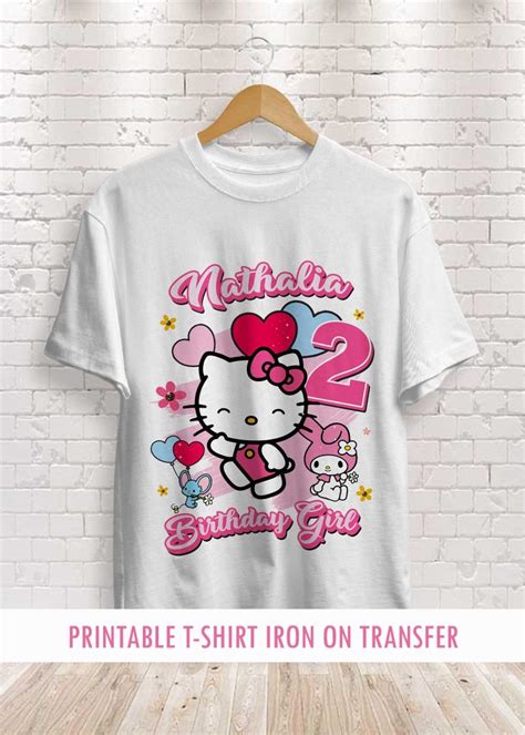 Hello Kitty Birthday Shirt Iron On Transfer Personalized