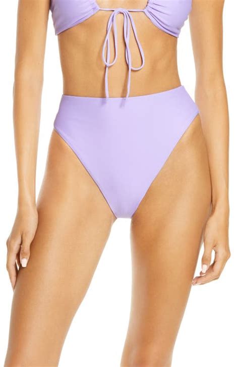 Jade Swim Incline High Waist Bikini Bottoms Lavender Editorialist