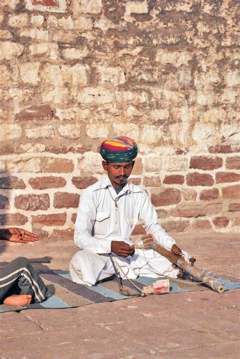 Traditional Rajasthani Musician At Meherangarh Fort Jodhpur Rajasthan