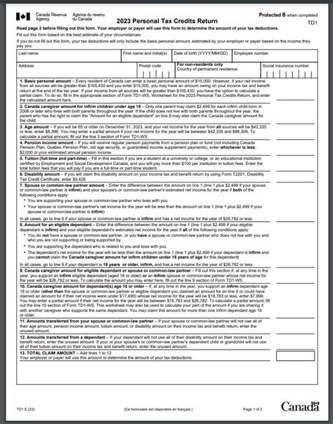 How To Fill Out A Td1 Form In Canada