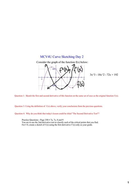 Curve Sketching Using The Second Derivative Test Pdf