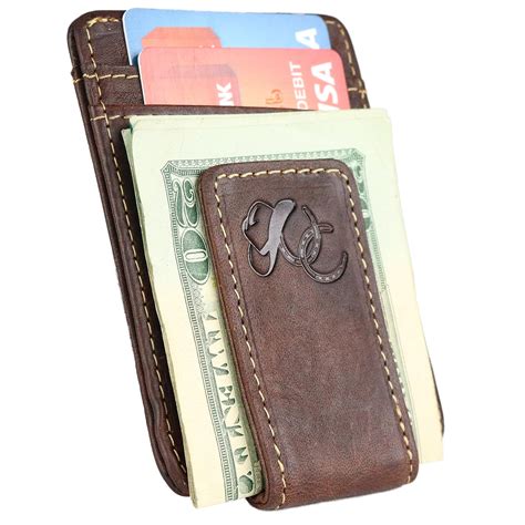 Mens Leather Front Pocket Wallet With Money Clip | semashow.com