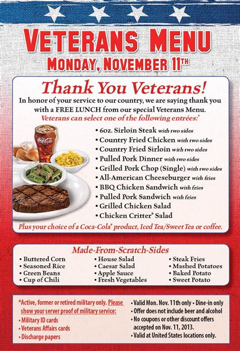 Veterans Day Free Meals For Veterans – Idalias Salon