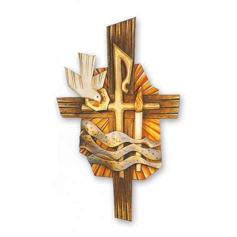 Baptismal Symbol 3/4 Relief in Linden Wood (48" x 28") - St. Andrew's Book, Gift & Church Supply