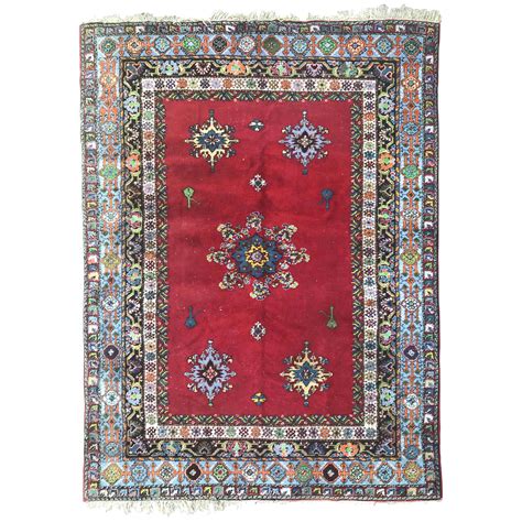 Vintage Moroccan Rabat Rug Rare Green Field At 1stdibs