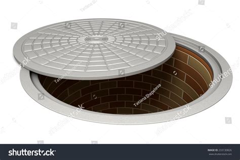 Opened Manhole Isolated On White Stock Illustration 233130826 ...