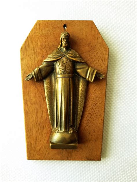 Art Deco Bronze Of The Sacred Heart By Maria Caullet Nantard Etsy