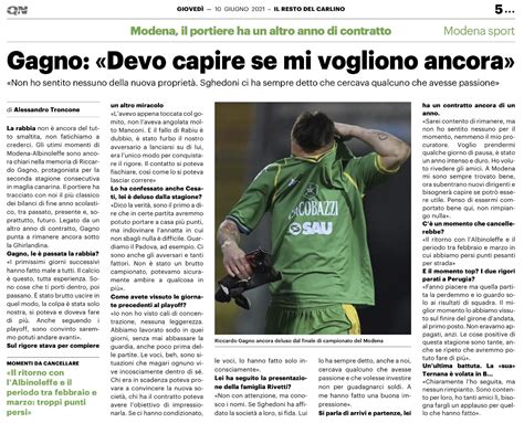 Modena Fc Resto Del Carlino Gagno Non Ho Sentito Nessuno Della