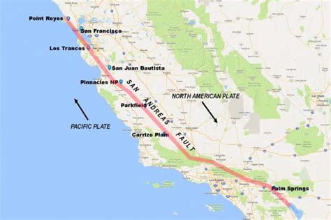 Pictures Of The San Andreas Fault In California - Map Of The San ...