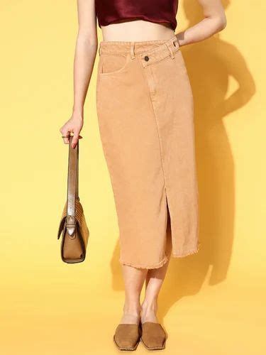 Women Taupe Denim Wrap Skirt Wrap Arounds Multi Wear Wrap Skirts