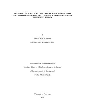 Fillable Online D Scholarship Pitt The Impact Of Acculturation Trauma