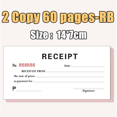 Business Receipt 2copy 3copy Carbonization Receipt Official Receipt