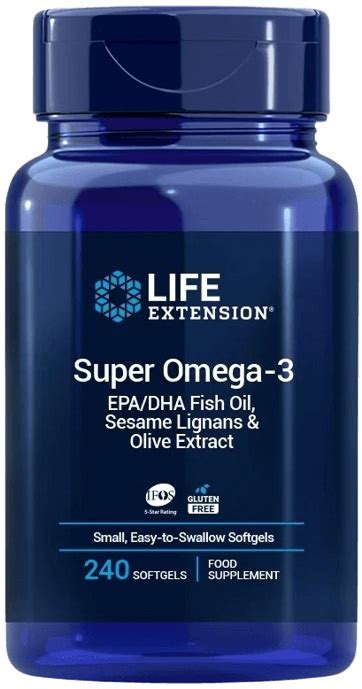 Life Extension Super Omega Epa Dha Fish Oil Sesame Lignans Olive