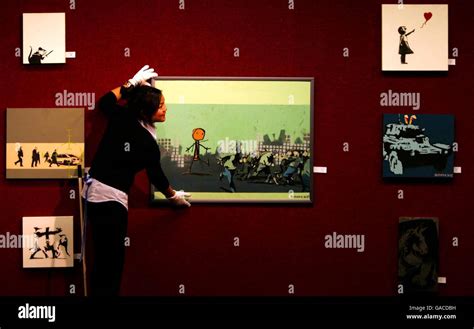 Banksy auction preview Stock Photo - Alamy