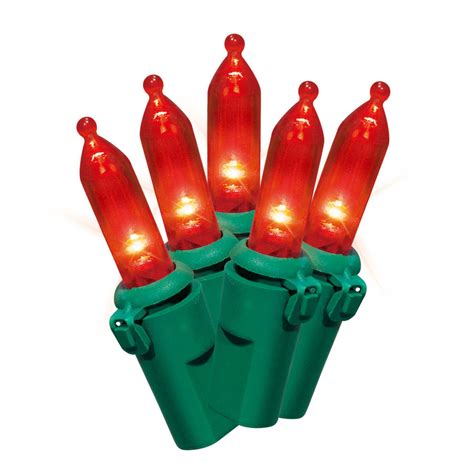 Holiday Time 100 Count Red Led Mini Christmas Lights With Green Wire