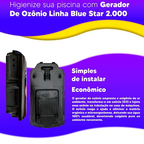 Gerador De Ozonio Linha Blue Star 2 000 Até 50 Mil Litros Panozon