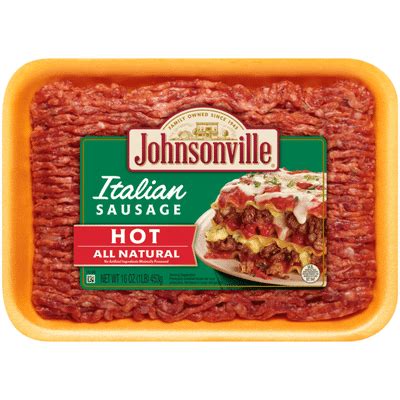 Johnsonville Sausage All Natural Hot Italian Sausage (56 g) - Instacart