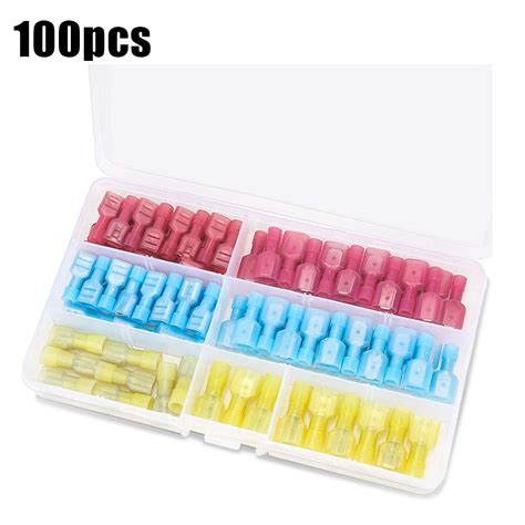 200 Pcs Nylon Brass Insulated Pin Connector Crimping Male Female