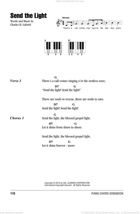 Send The Light Sheet Music For Piano Solo Chords Lyrics Melody