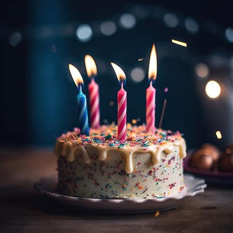 Premium AI Image | birthday cake with candles