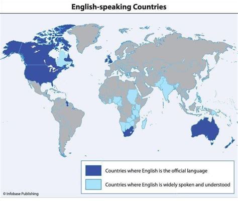 Map of the English-speaking Countries in the world | Download ...